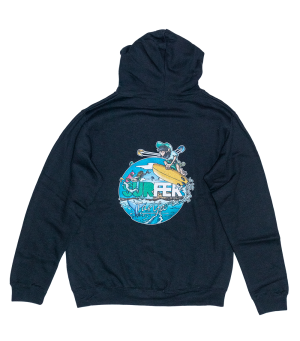 Sudadera surfer tarifa ilustración kite negra
