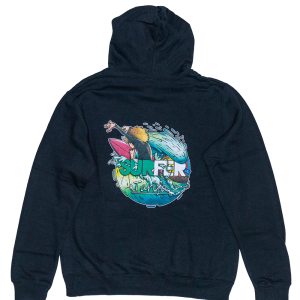 Sudadera surfer tarifa ilustración surf negra