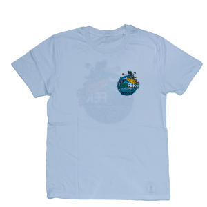 camiseta surfer tarif ilustración kitesurf blanca