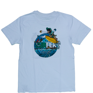 camiseta surfer tarif ilustración kitesurf blanca