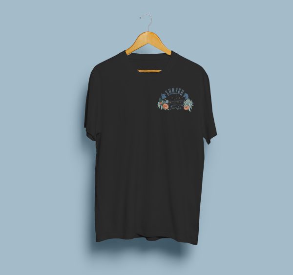 CAMISETA VALDEVAQUEROS NEGRA SURFER TARIFA