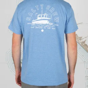CAMISETA OUTBOARD STANDARD S/S TEE LIGTH BLUE HEATHER SALTY CREW