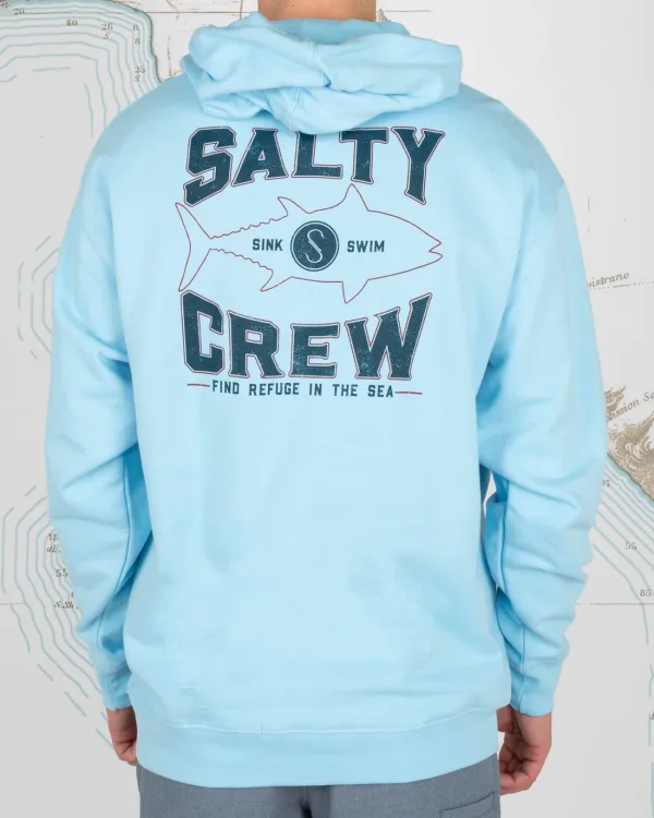 SUDADERA SALTY CREW TIGHT LINES FLEECE - LIGHT BLUE