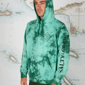 SUDADERA SALTY CREW TIPPET TIE DYE FLEECE- SEA FOAM